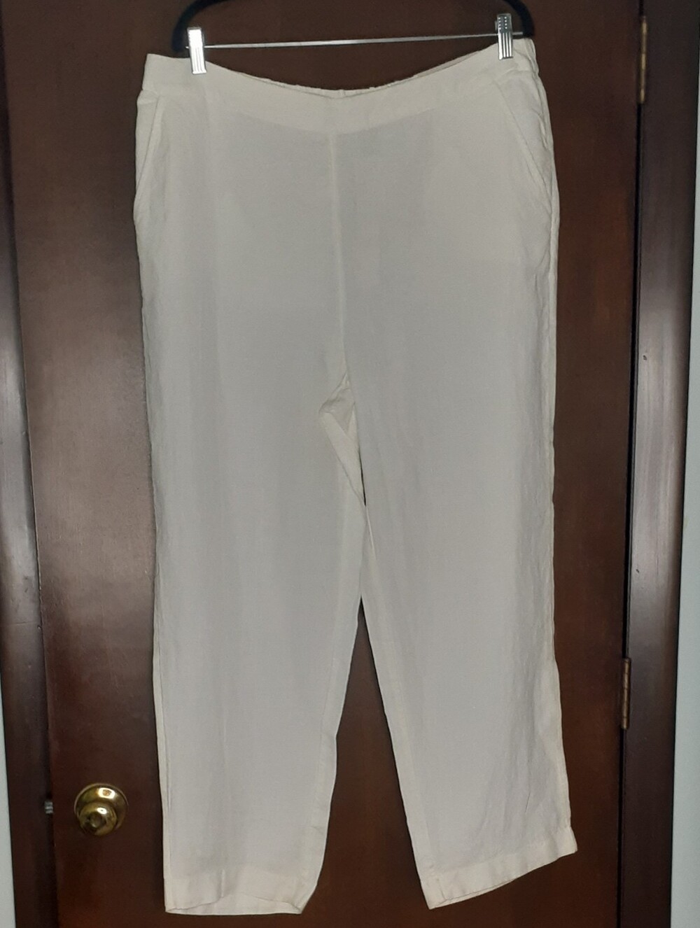 Chico's White Linen Trousers. Size 16 US. Excellent Condition, NEW WITH TAGS